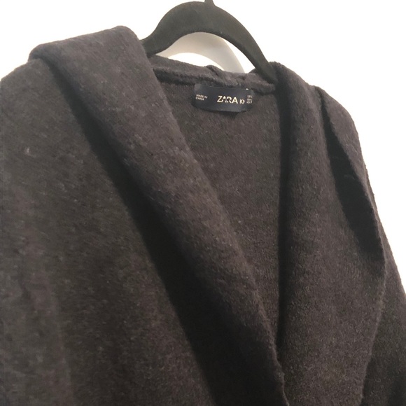 Zara Knit Hooded Double-Breasted Cardigan Navy L - Picture 4 of 8